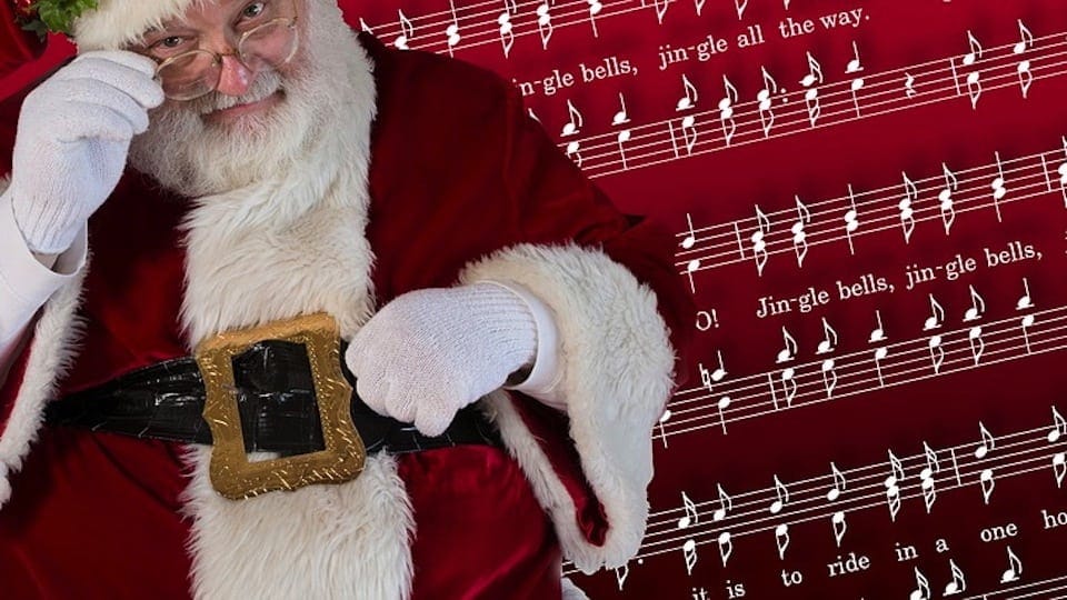 Santa with Jingle Bells Music (Public Domain)